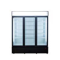 1500L Triple Door Upright Display Fridge - Glass Door