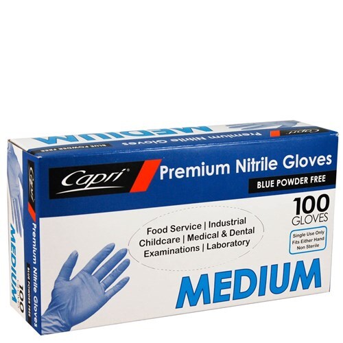 Gloves Nitrile Powder Free Blue Medium 1000PK