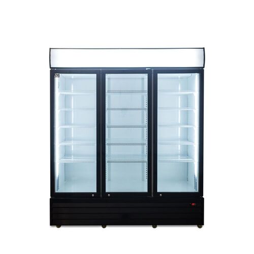 1500L Triple Door Upright Display Fridge - Glass Door